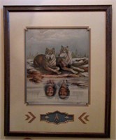 Framed Aborginal Print with Arrow Heads