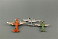 3 Hubley Cast Iron Airplanes