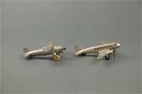 2 Metal Airplane Models - Barclay, TootsieToy