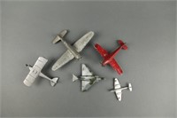 5 Metal Airplane Models - Dinky, Tootsie, ERIE