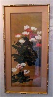 Framed and Matted Oriental Floral Print