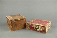 Group of 2 cigar boxes