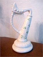 Large Porcelain Belleek Harp Figurine