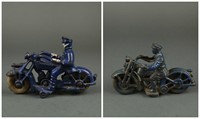Group of 2 Hubley Cast Iron Motorcycle toys