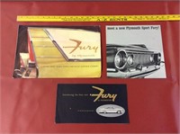 Original Plymouth Fury Dealer Brochures