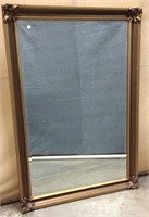 Vintage Beveled Wood Framed Mirror