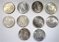 10 - 1967 CANADA SILVER DOLLARS VARIOUS GRADES