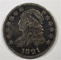 1821 BUST DIME  ABOUT FINE