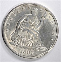 1867-S SEATED LIBERTY HALF DOLLAR CH BU