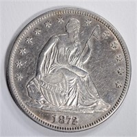 1872 SEATED LIBERTY HALF DOLLAR AU/BU