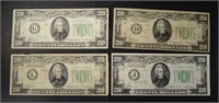 2-1934 & 2-1934-A $20.00 FEDERAL RESERVE NOTES