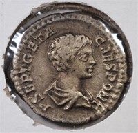 209-212 AD SILVER DENARIUS EMPEROR GETA