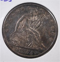 1855-O ARROWS SEATED LIBERTY HALF $ CH.AU/BU