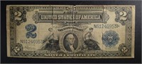 1899 $2.00 SILVER CERTIFICATE, G/VG SMALL PINHOLES