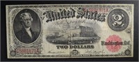 1917 $2.00 LEGAL TENDER NOTE, VF/XF NICE