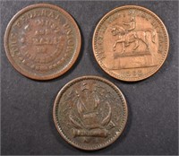 3-PATRIOTIC CIVIL WAR TOKENS