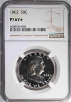 1962 FRANKLIN HALF DOLLAR, NGC PF-67*