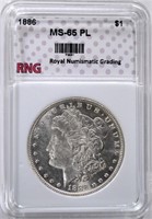 1886 MORGAN DOLLAR RNG GEM BU PL