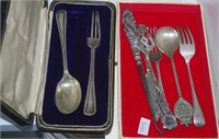 Eight various pieces early silver cutlery