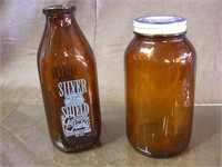 Silver Shield Brown Milk Jar & Mayonnaise Jar