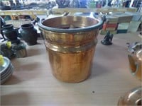 Early Copper Bucket with Hand Forged Handle
