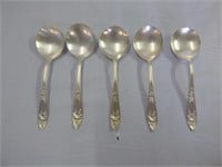 5 Sterling Soup Spoons