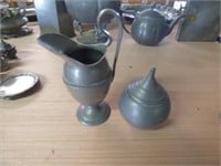 Pair of Pewter items one is Chinese