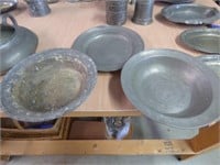 Pewter Plate & 2 Bowls