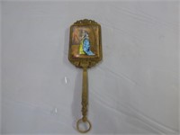 Victorian Enamled Over Brass Hand Mirror