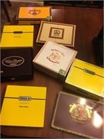 LOT OF 8 NICE CIGAR BOXES- 1 IS WOOD AND 1 METAL