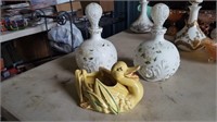 2 DECANTERS AND DUCK HOME DECOR