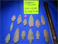 INDIAN ARTIFACTS 13 ARROWHEADS