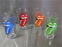 4 Rolling Stones Beer Glasses