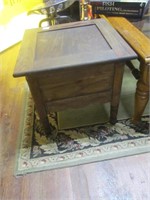 Antique Potty Seat w/Agate Pot & Wooden Lid Cover
