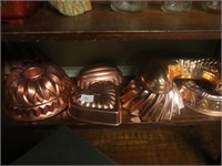 Shelf Lot of Copper Colored Aluminum Molds