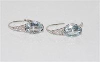 18ct white gold, aquamarine and diamond earrings