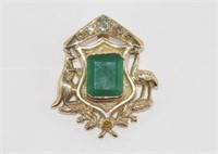 Australian 9ct gold,diamond & emerald pendant