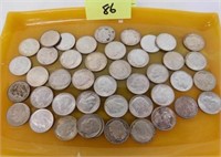 43 MIXED DATE PRE-64 ROOSEVELT SILVER DIMES
