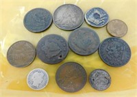 MIXED LOT OF EARLY U.S./FOREIGN COINS