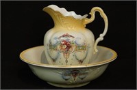 English antique pitcher & bowl set
