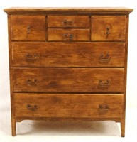 Antique Country French 7 - drawer Pine chest