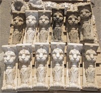 Architectural Lion columns and faces
