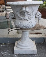 Ram's head pedestal planter - 29.5" tall