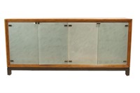 A Modern Designed Wood & Glass sideboard