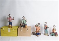 5 Porcelain Chinese women figurines