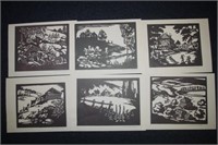Six V. Fanderlik linocut prints