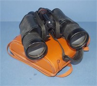 Pair leather cased Omega binoculars