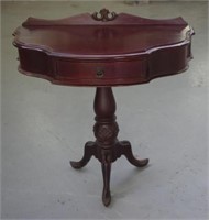 Cedar pedestal hall table
