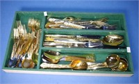Quantity gilt silver plate cutlery
