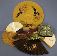 Six assorted vintage Chinese fans